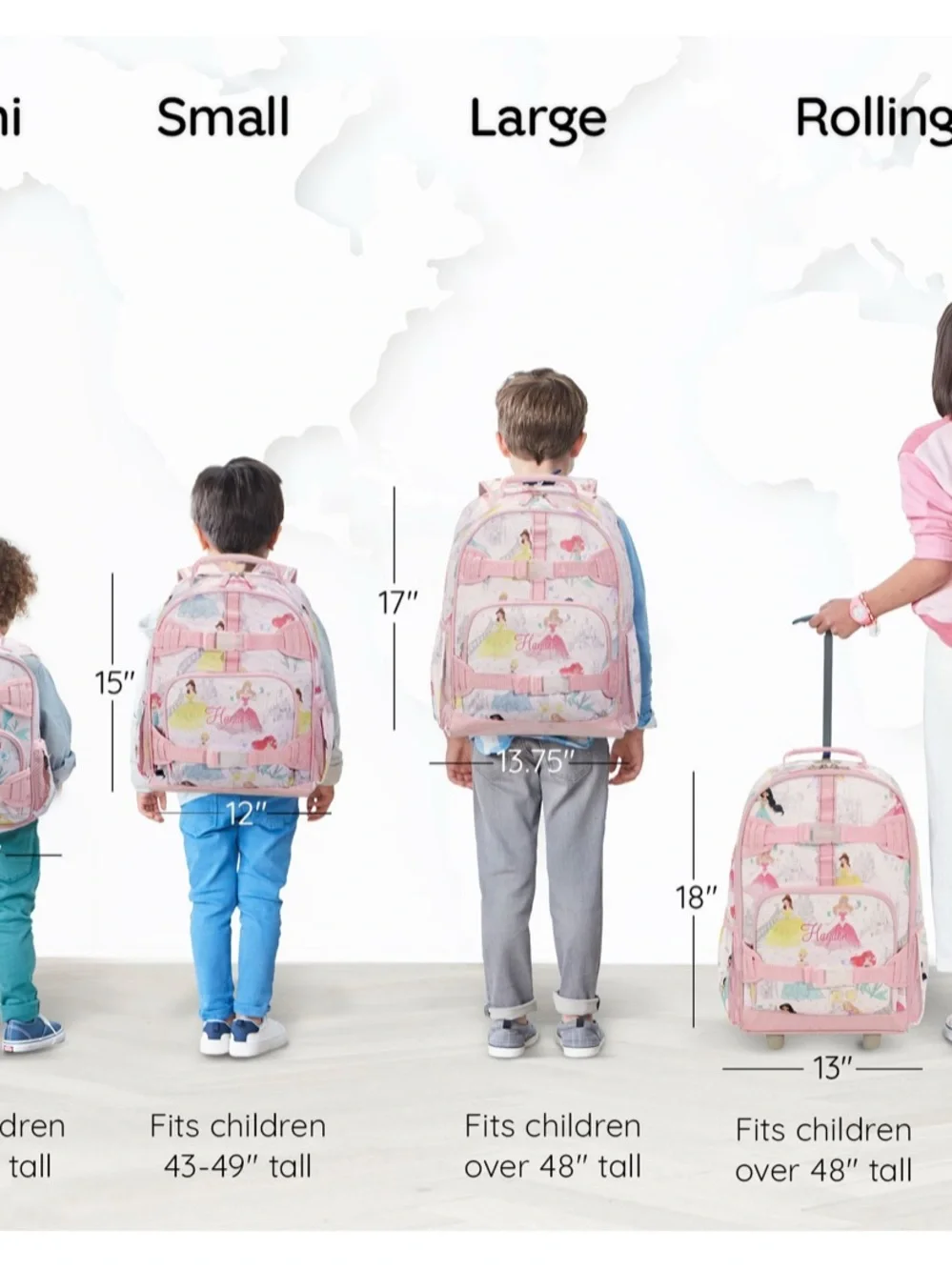 Pottery Barn Kids Pink Shimmer Disney Princess Print Backpack